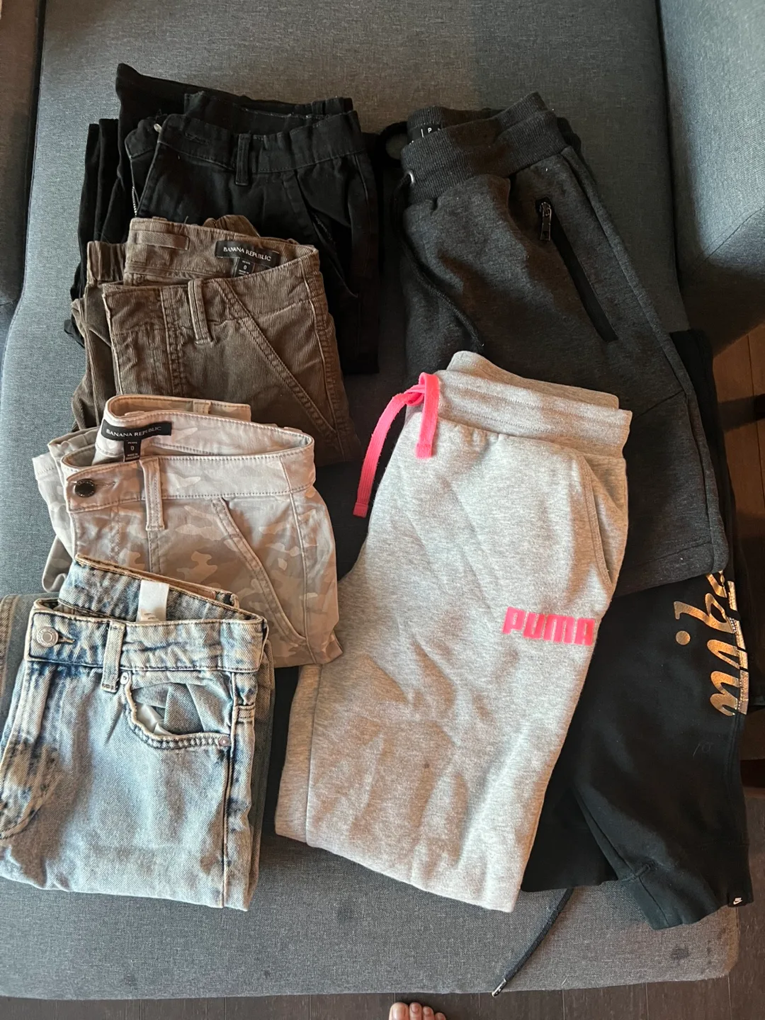 Pants Bundle: Banana Republic, Puma, Nike thumbnail