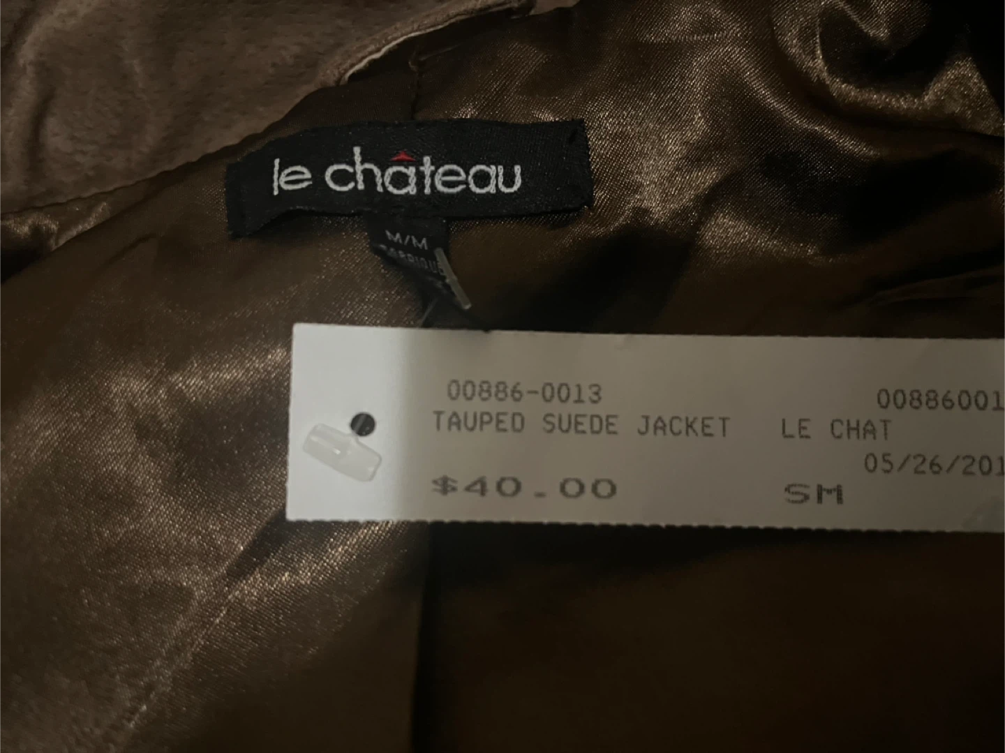 Le Chateau Tauped Suede Jacket - Size Small