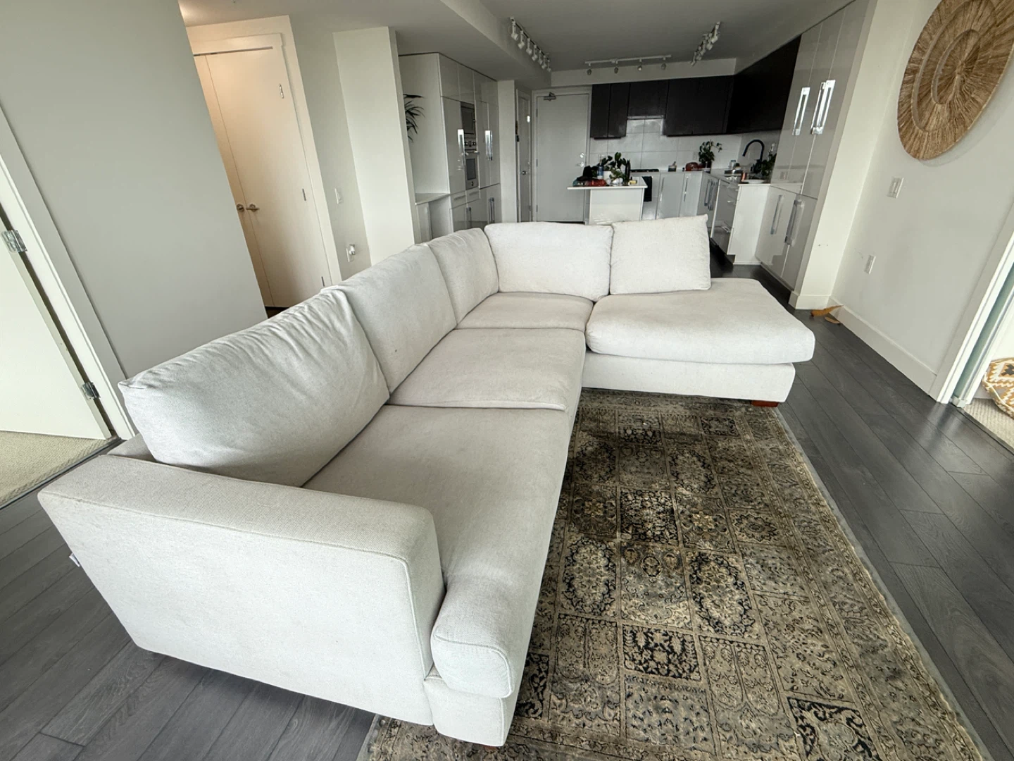 Beige Sectional Sofa-NEEDS TO BE GONE BY AUG 30