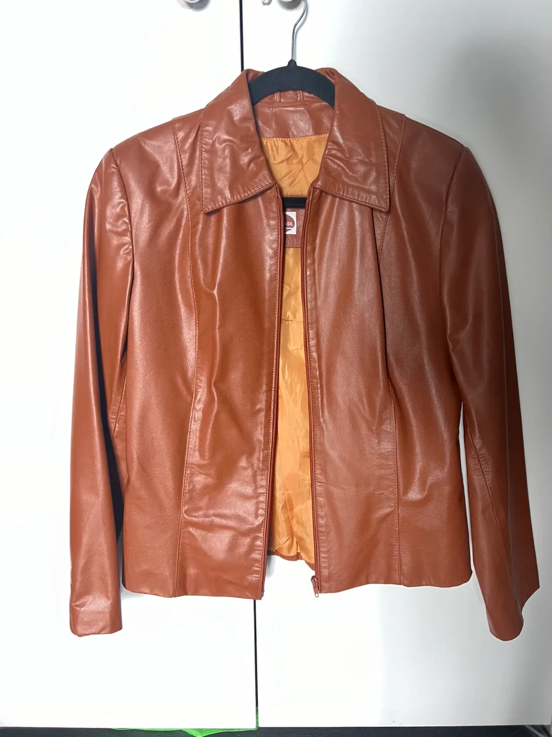Brown Original Leather Jacket Size Medium thumbnail