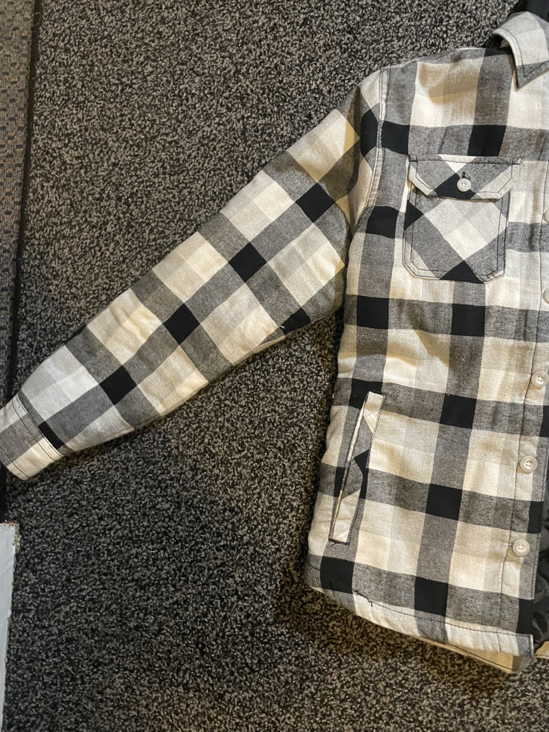 Workwear Black & White Plaid Hooded Jacket - photo 4