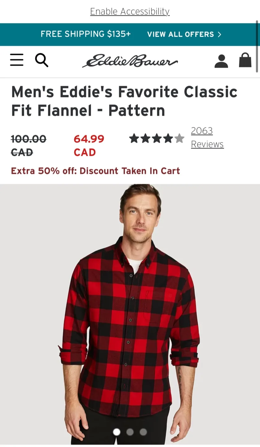 Eddie Bauer Red & Black Flannel - Size S image indicator(7)