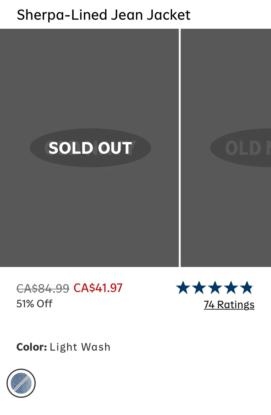 Old Navy Sherpa-Lined Denim Jacket - Size S image indicator(7)