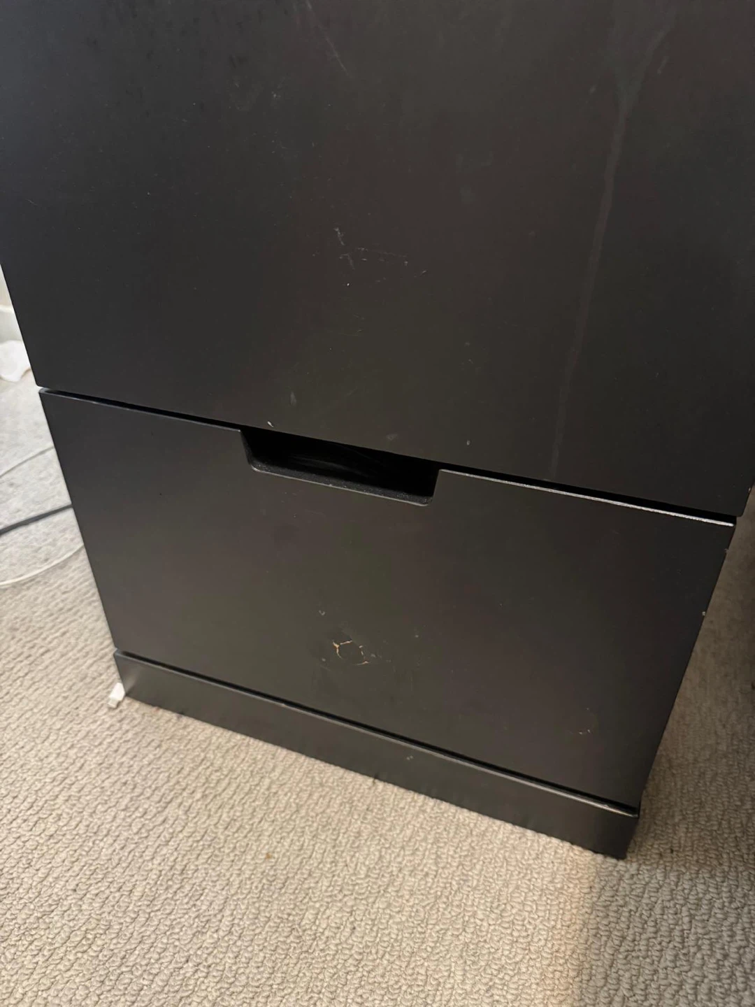 IKEA Black MALM 2-Drawer Nightstand - photo 2