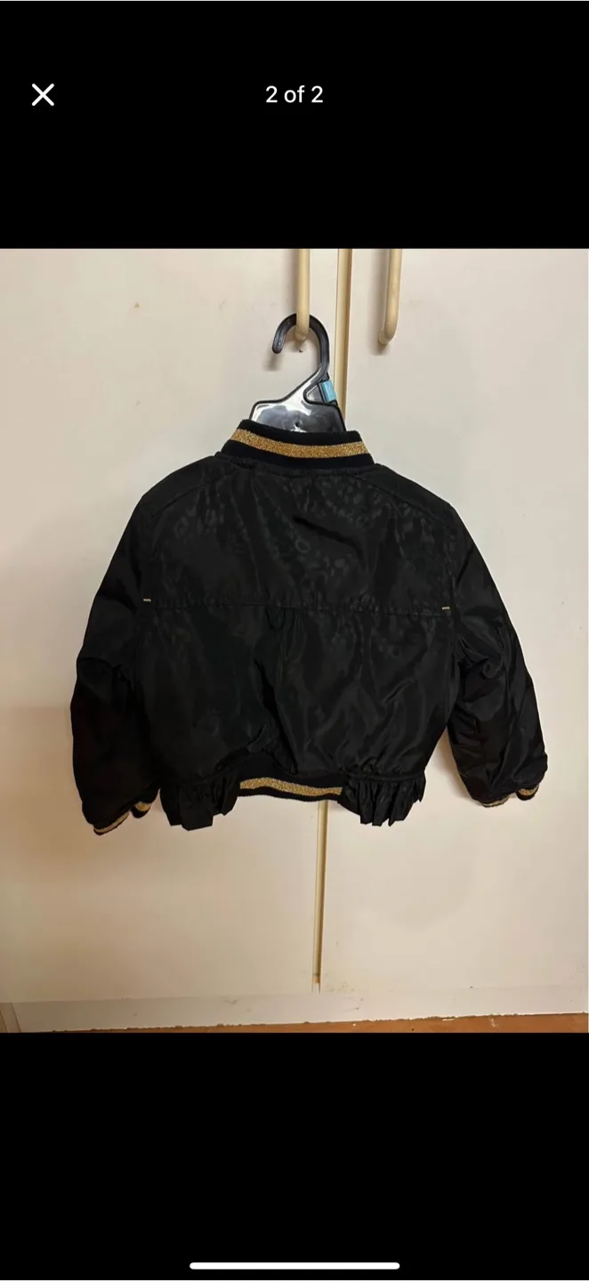 Michael Kors Kids Black Bomber Jacket 3T image indicator(2)