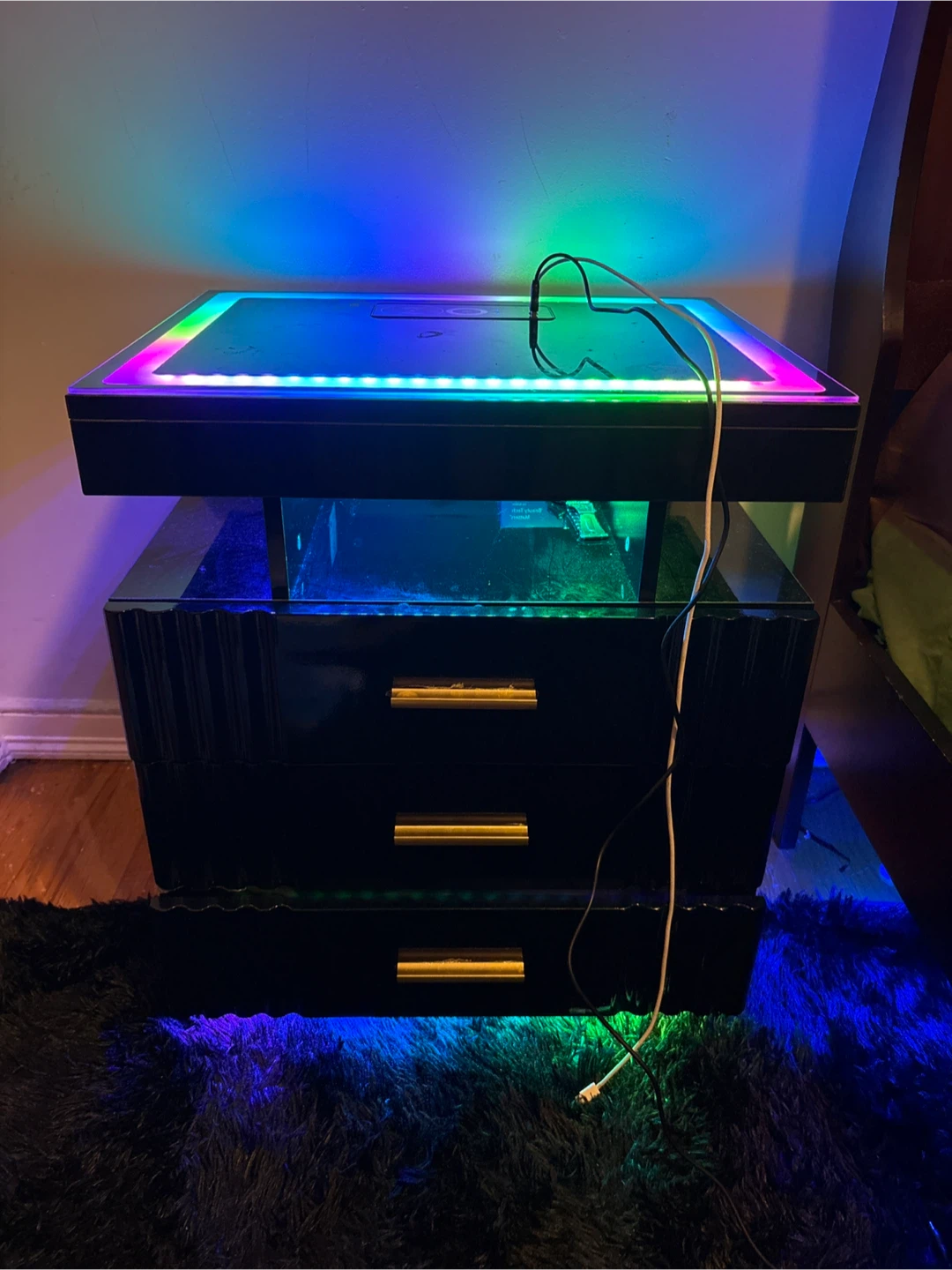 RGB Bedside Table with Wireless Charger - photo 3