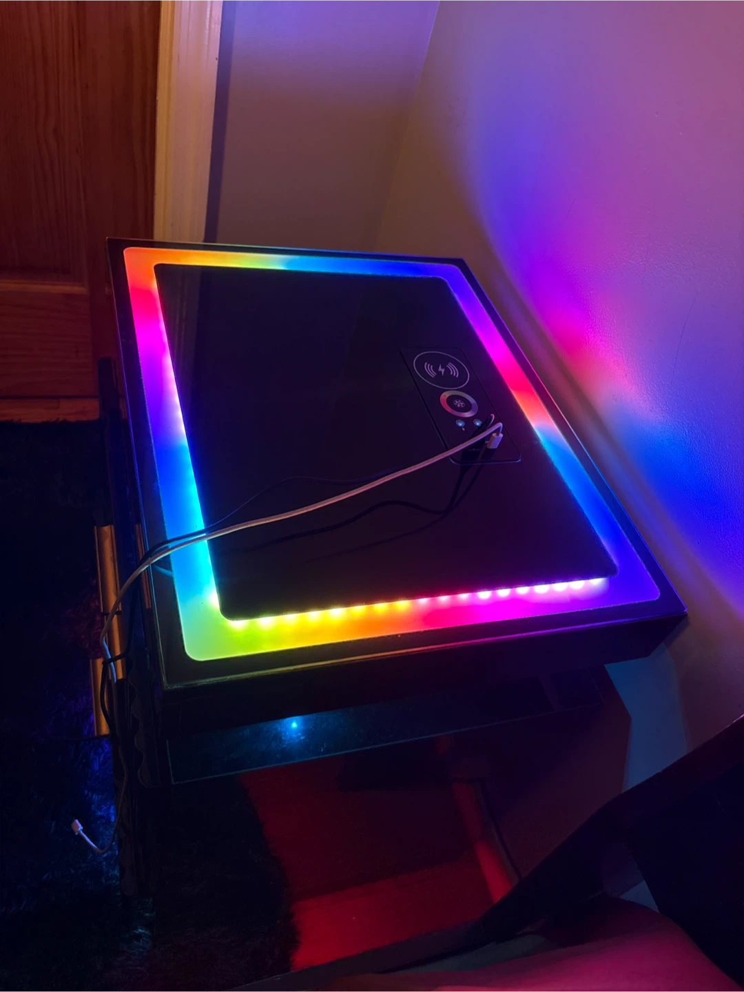 RGB Bedside Table with Wireless Charger - photo 5