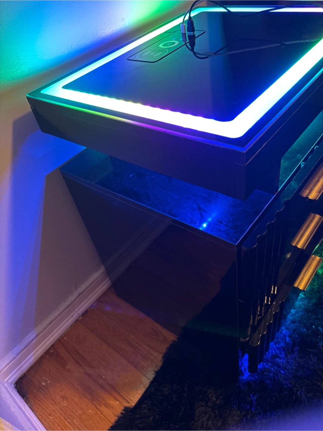 RGB Bedside Table with Wireless Charger - photo 4