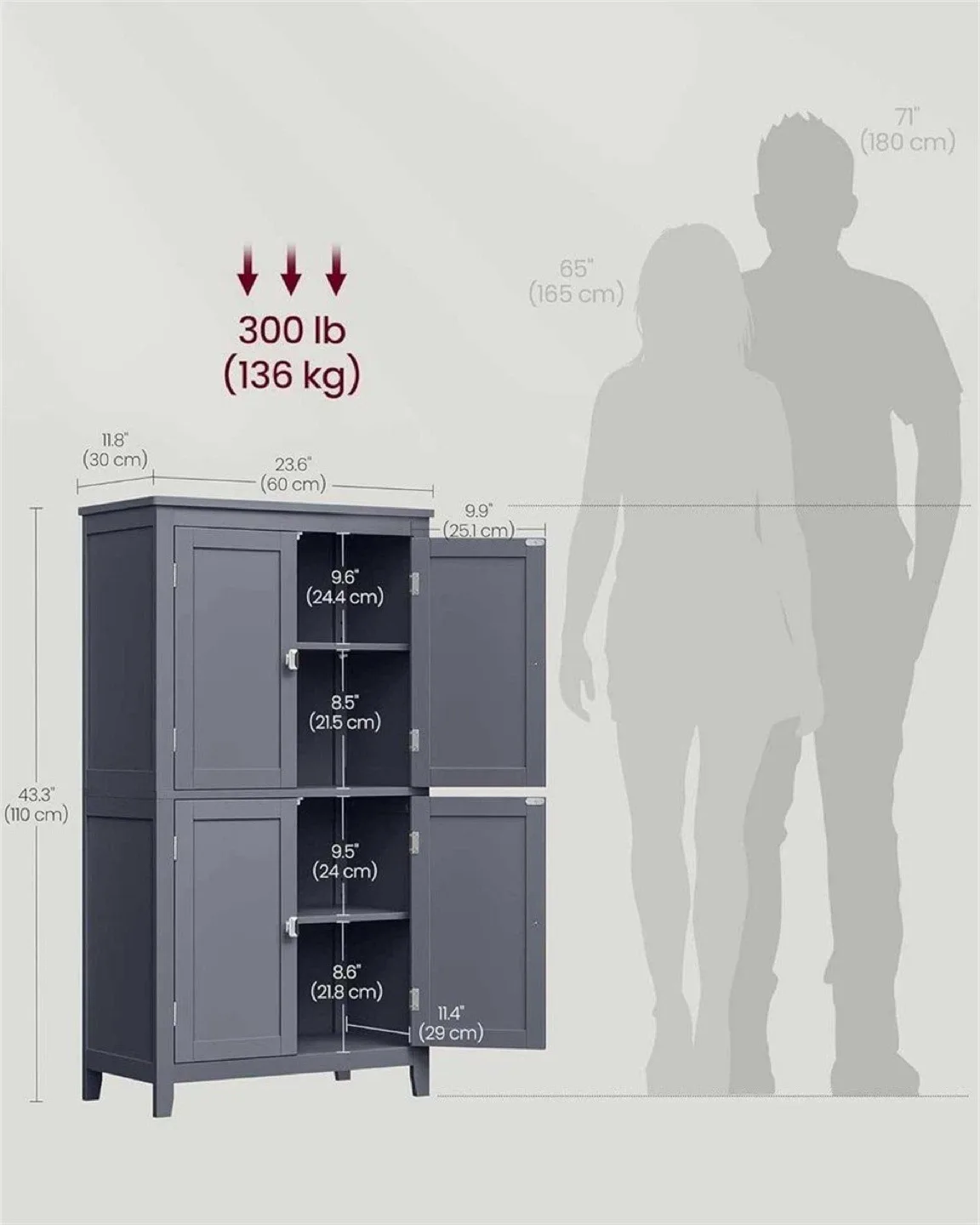 Brand New- Bathroom Cabinet with Adjustable Shelves image indicator(2)