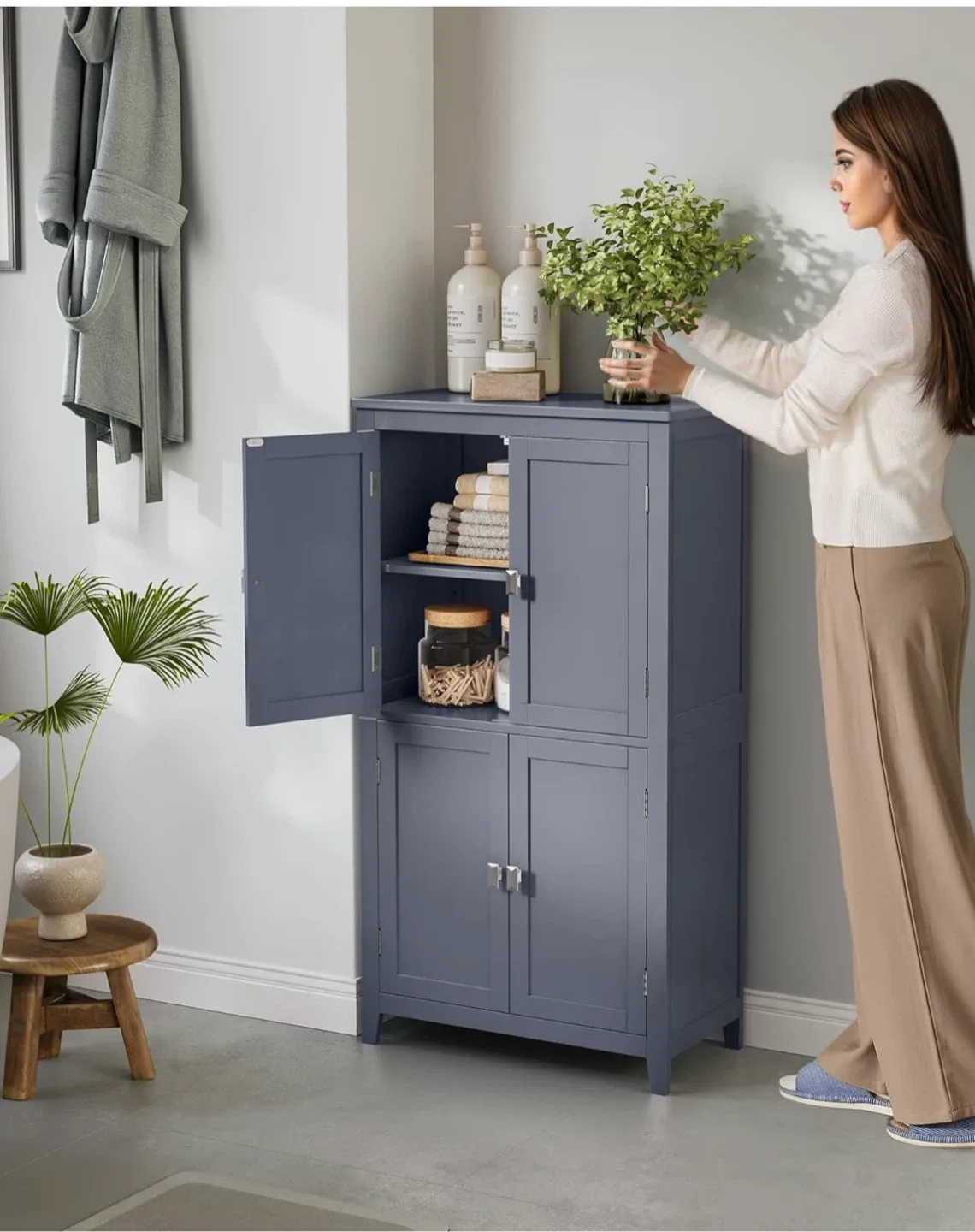 Brand New- Bathroom Cabinet with Adjustable Shelves image indicator(6)