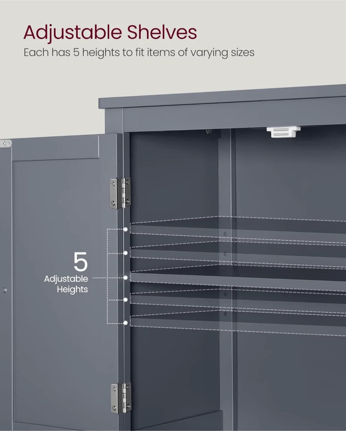 Brand New- Bathroom Cabinet with Adjustable Shelves image indicator(5)