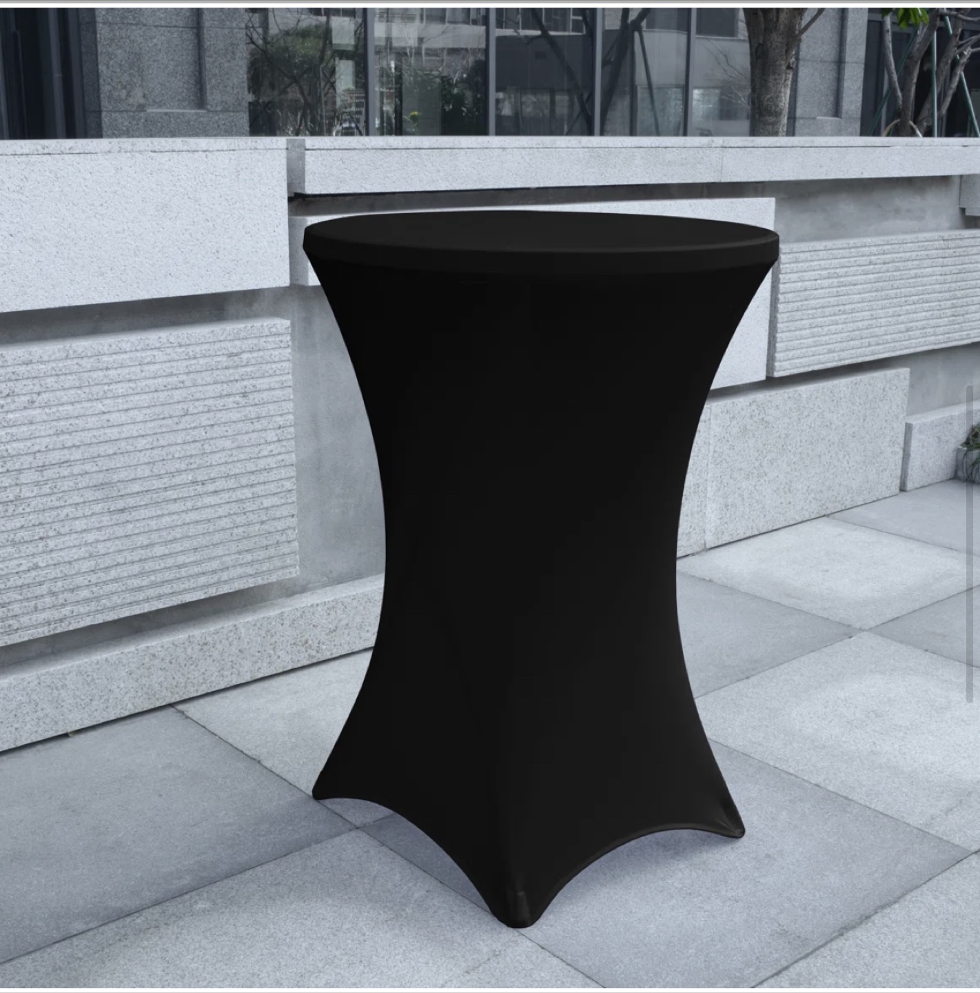 Folding Round Table with Black Tablecloth - photo 3