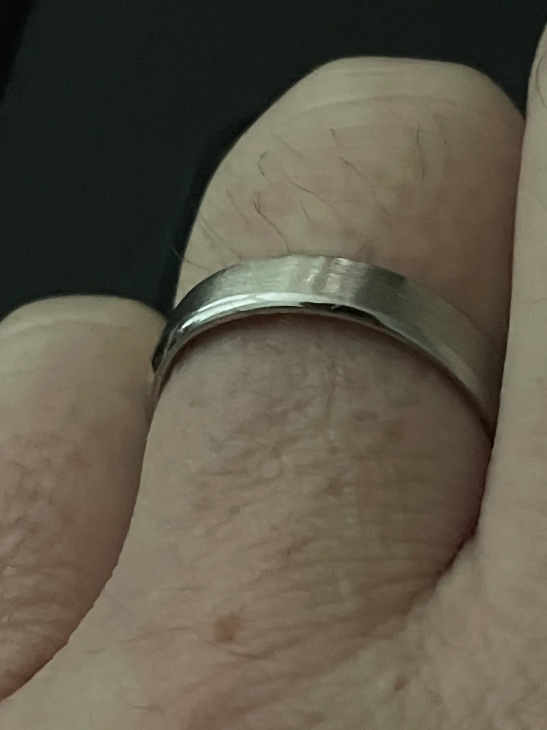 Men’s Wedding Ring - 5MM - 14k White Gold - Brushed - Size 10.5 image indicator(4)