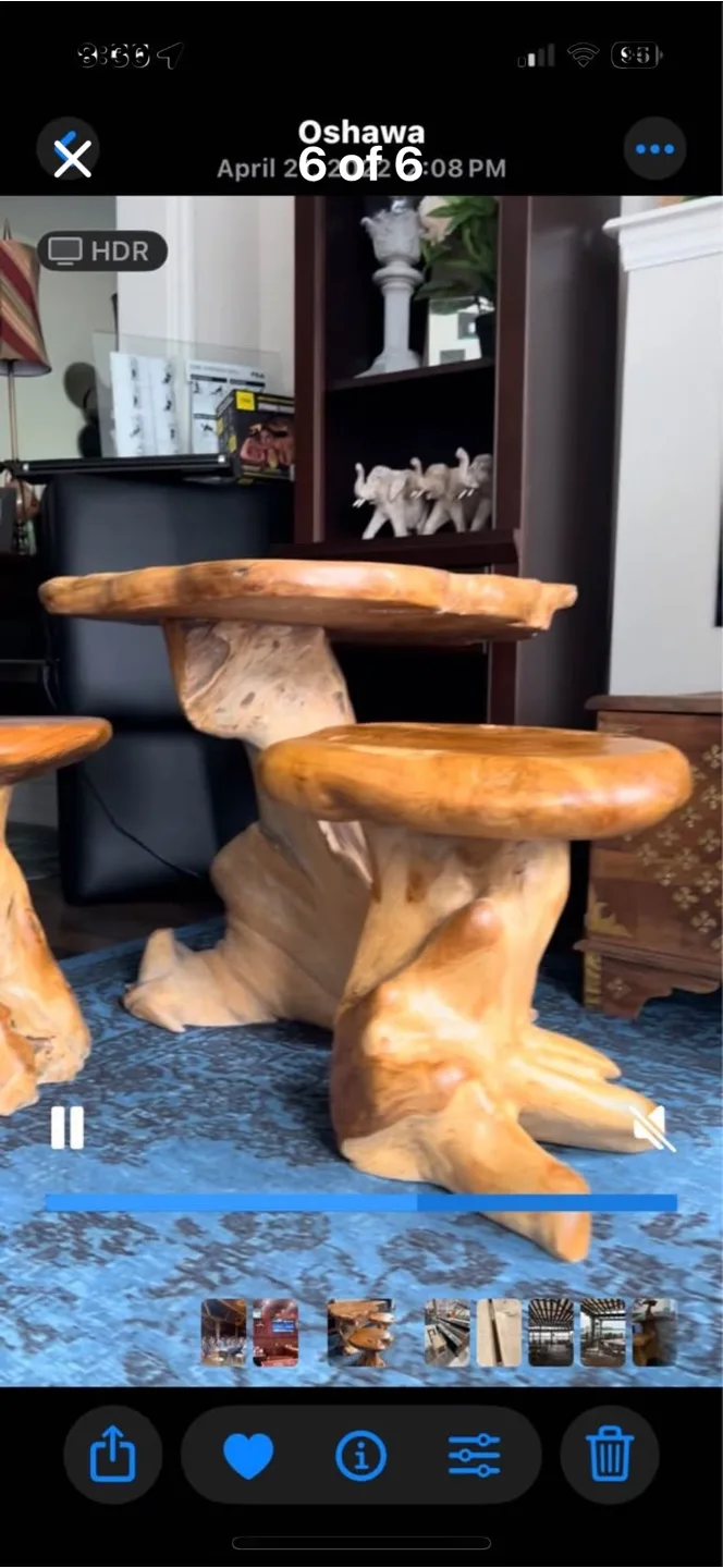 Unique Wood Stump Side Tables (Set of 3) thumbnail