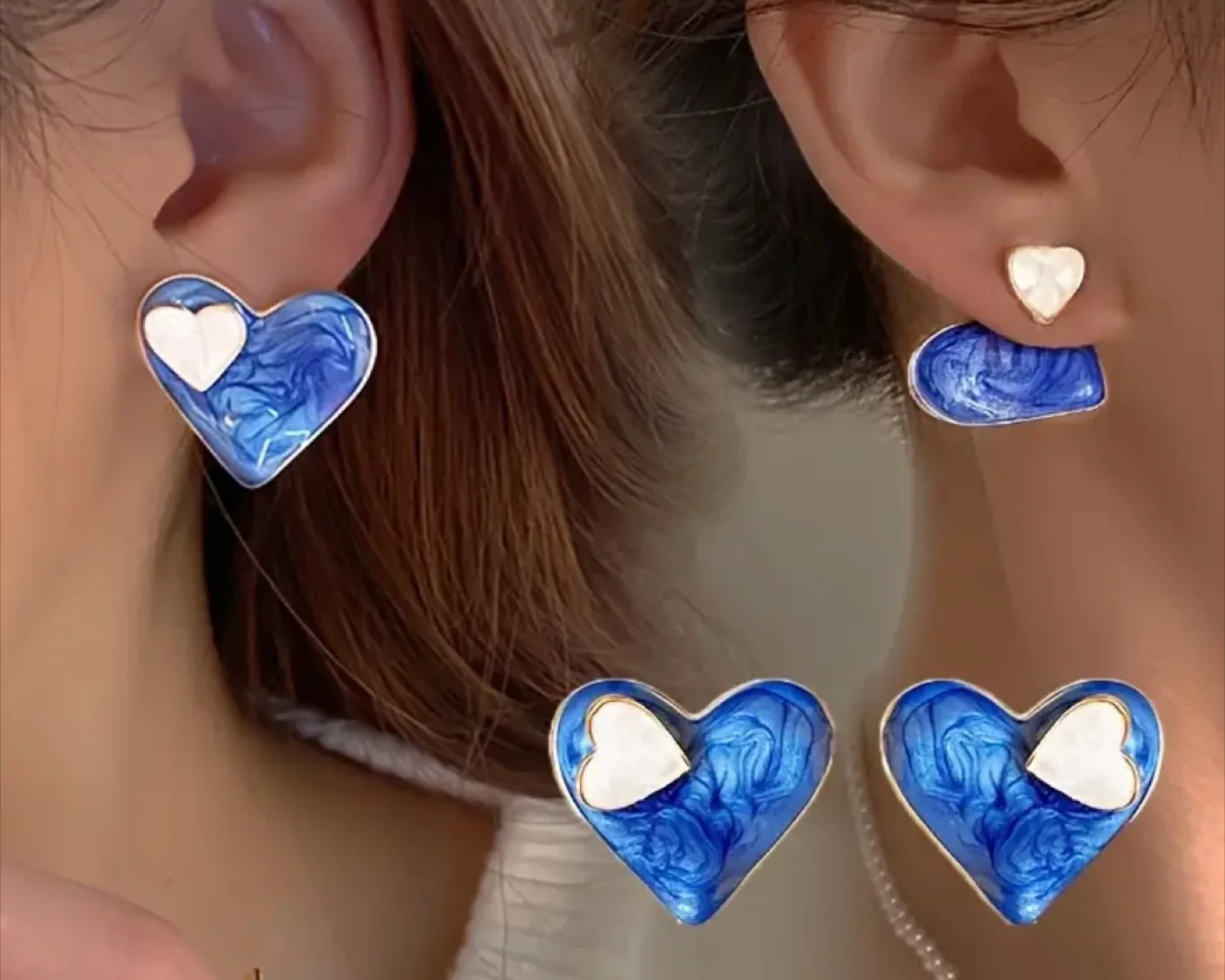 Blue Heart Earrings thumbnail