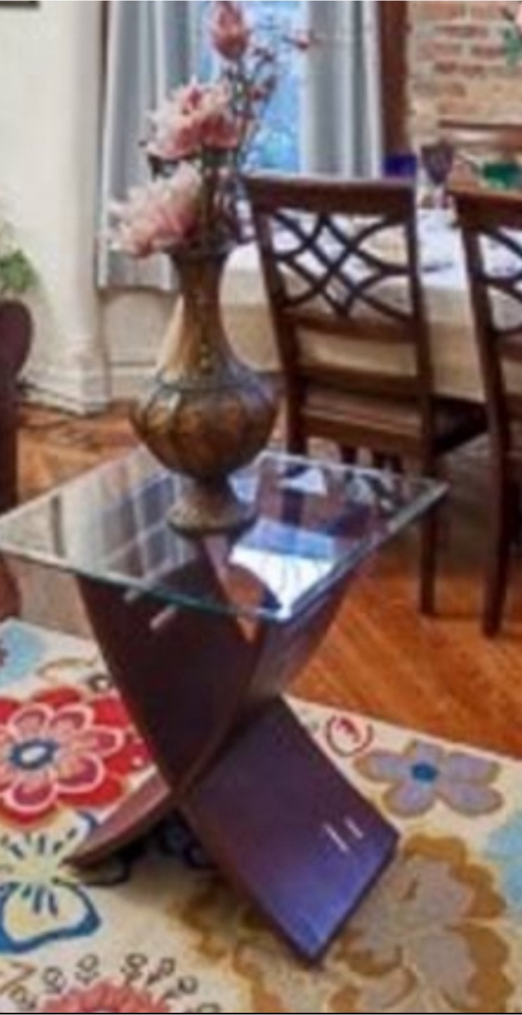 Glass Top Accent Table