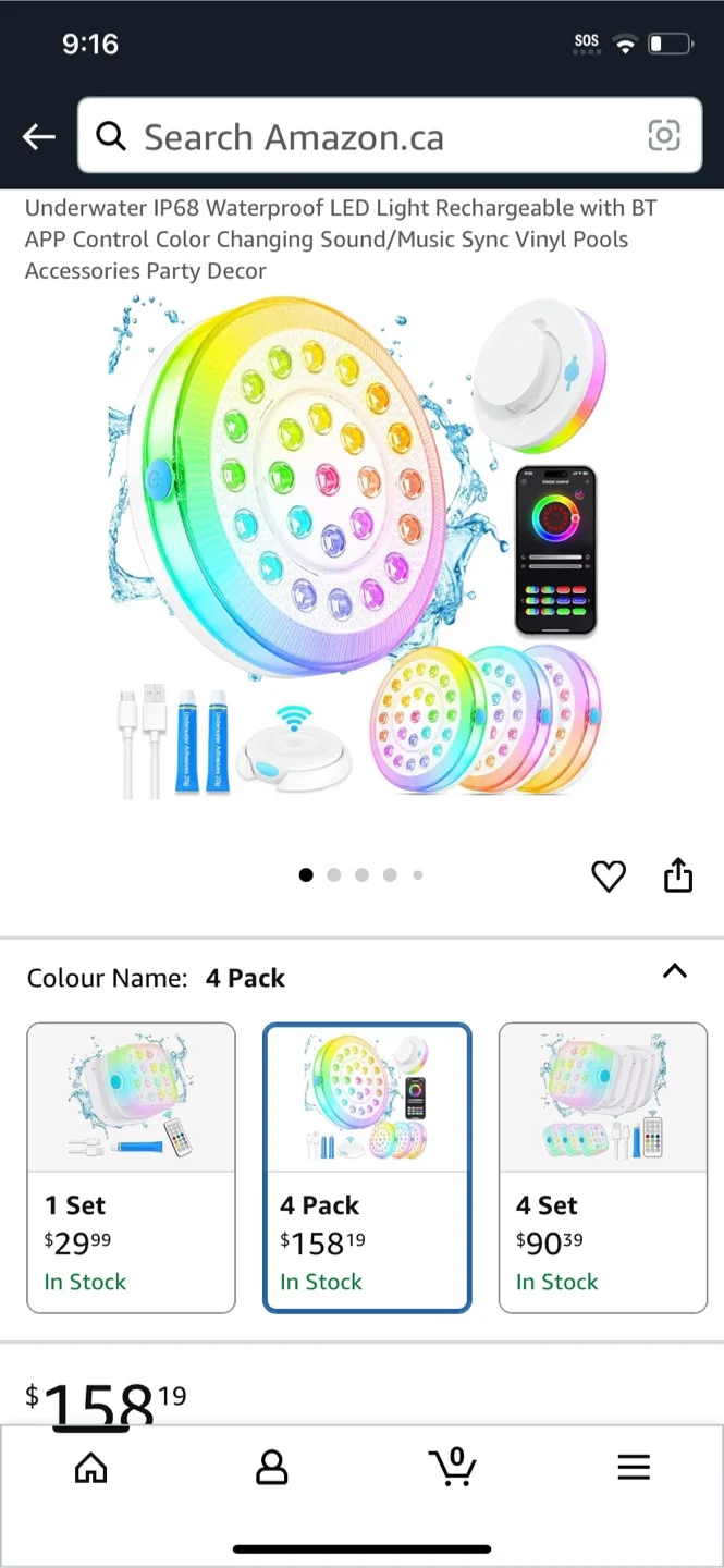Underwater LED Pool Lights - 4 Pack thumbnail