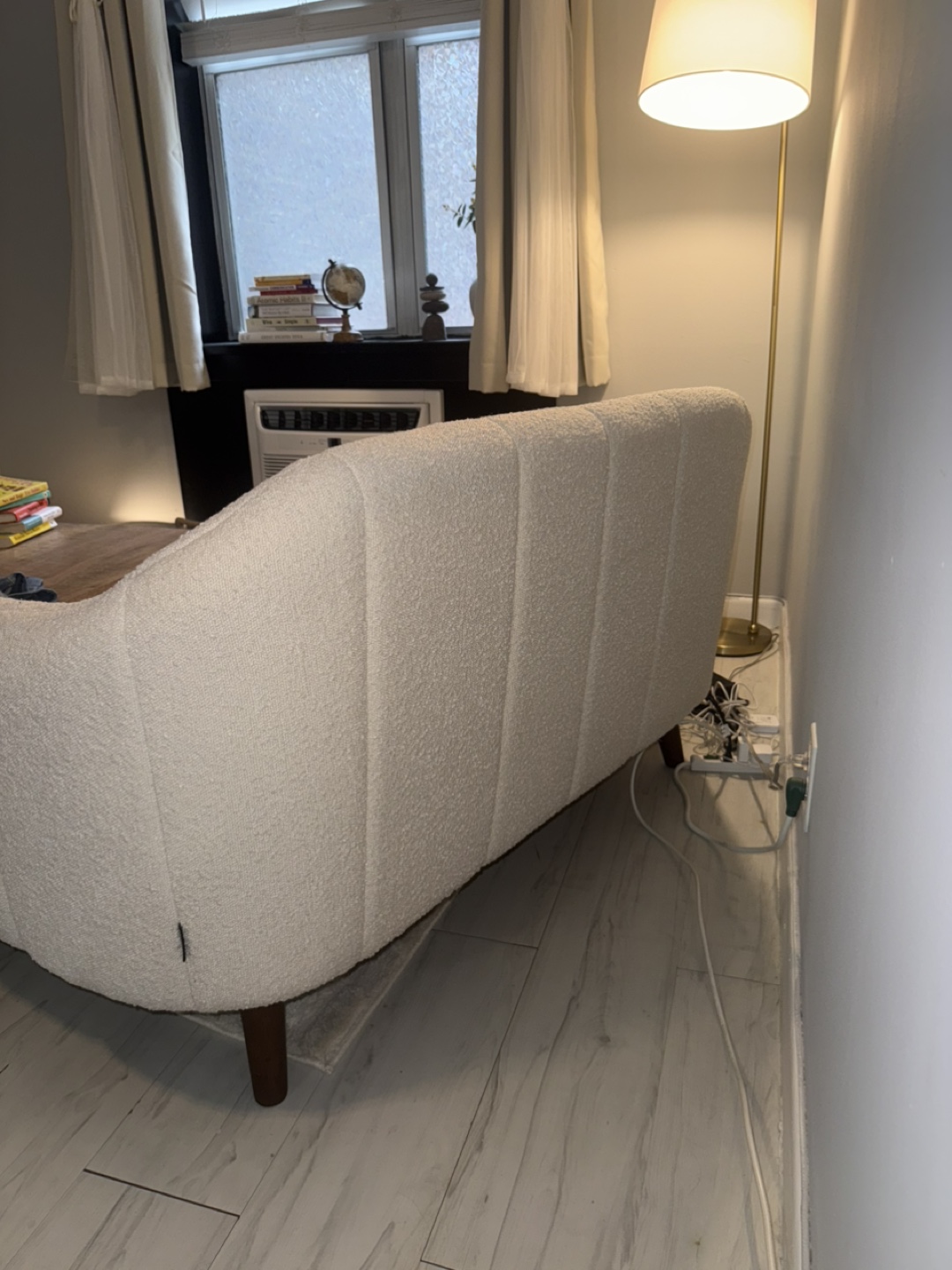 Ivory Boucle Loveseat Sofa - photo 3