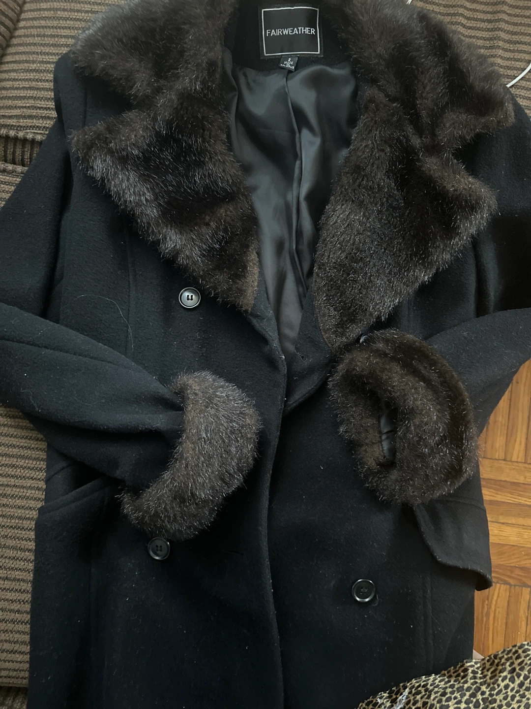 Fairweather Black Wool Coat, Size 2🥕 - photo 4