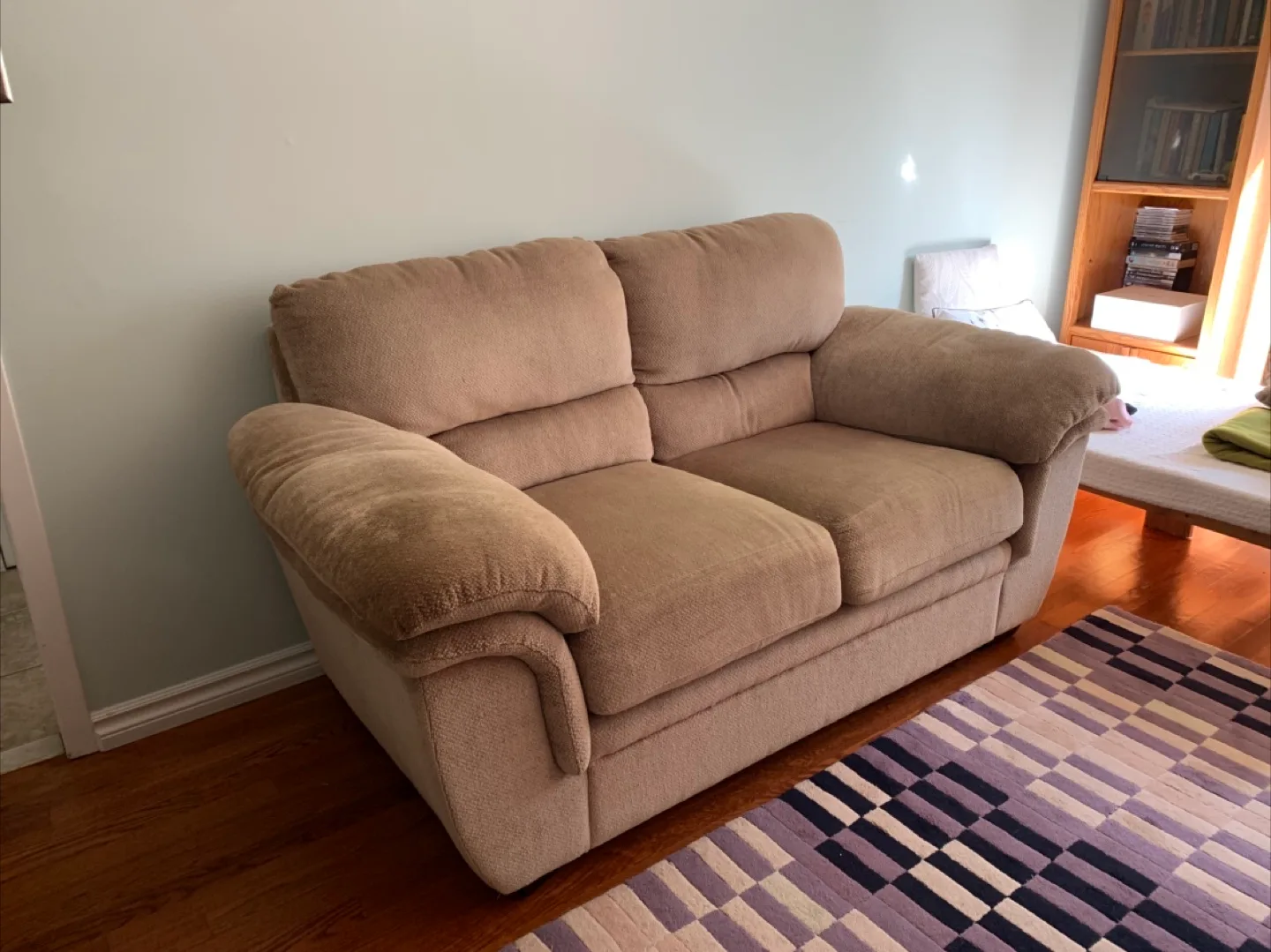 2 seater sofa - Loveseat Sofa - Beige Fabric