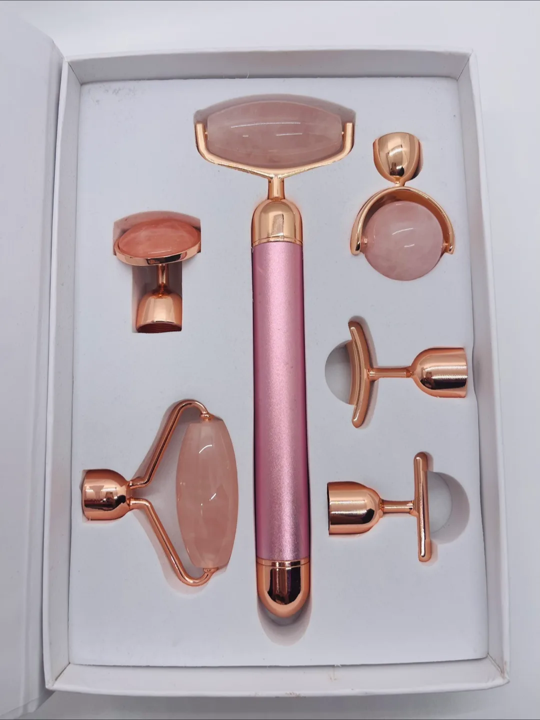 Rose Quartz Facial Roller Set