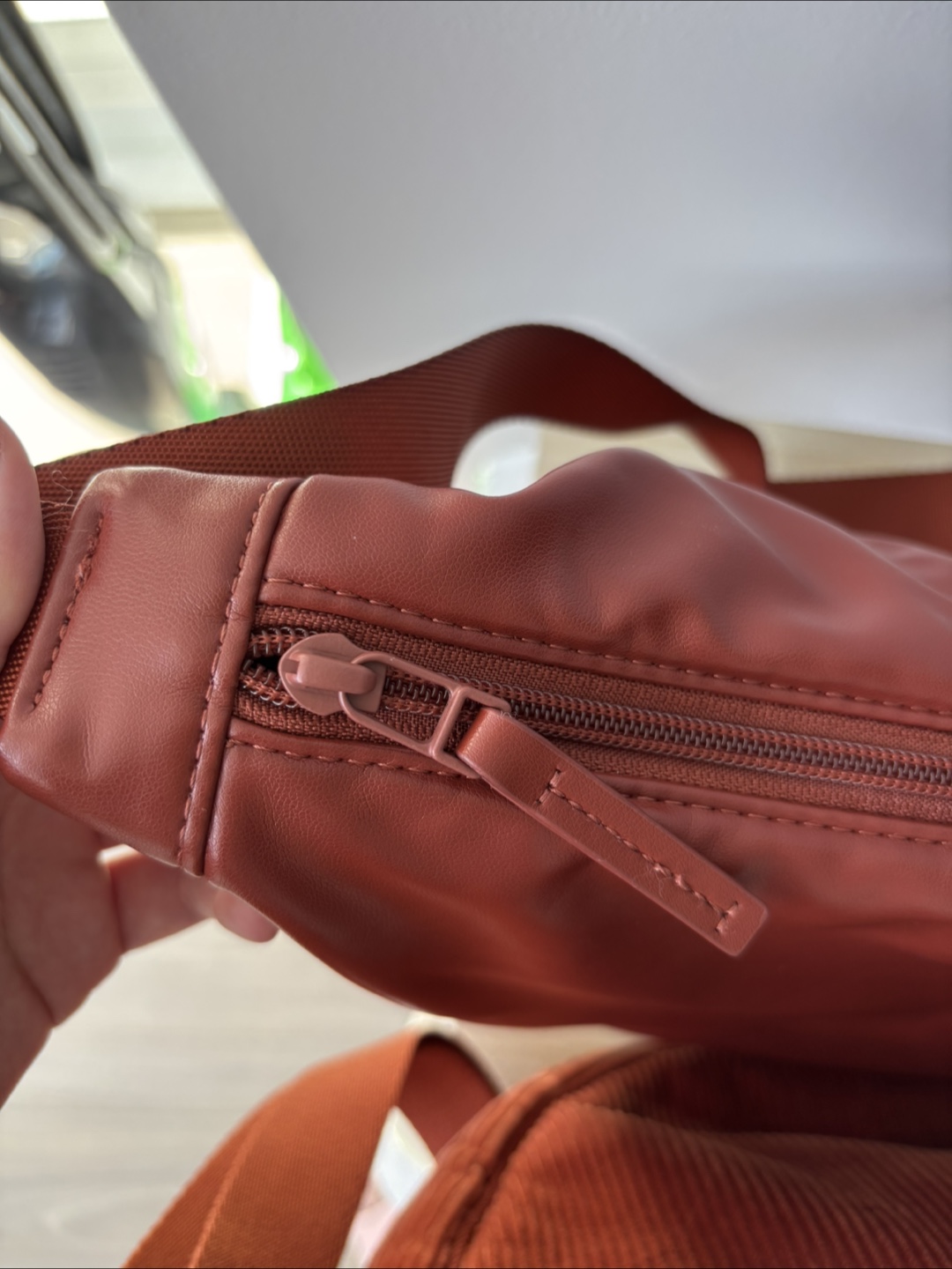 Uniqlo C Faux Leather Large Shoulder Bag - Orange - photo 4