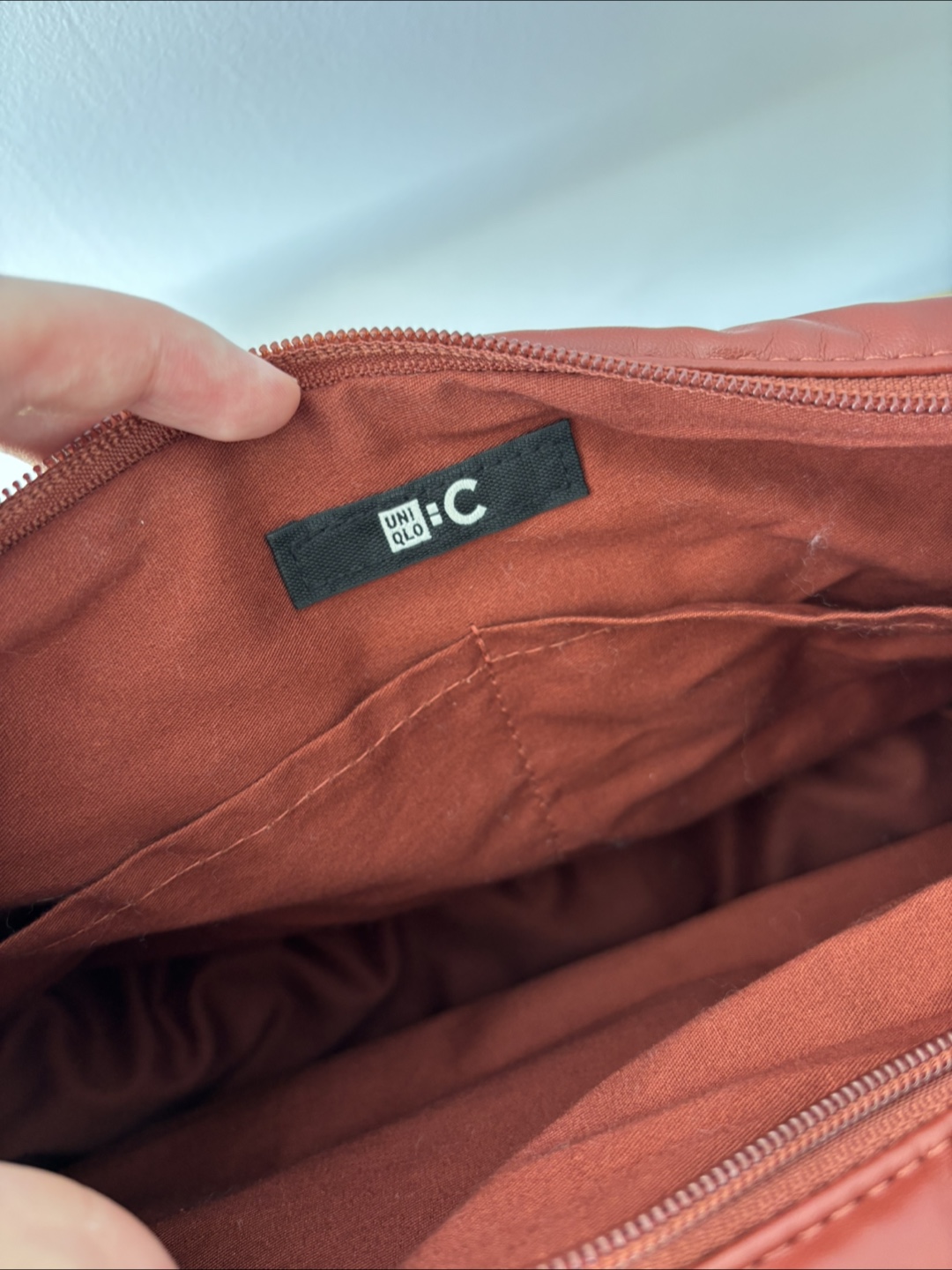 Uniqlo C Faux Leather Large Shoulder Bag - Orange - photo 2