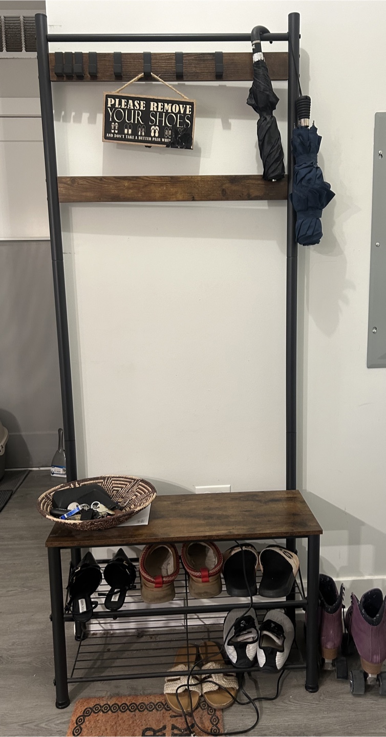 Coat rack with Shoe Storage & Bench