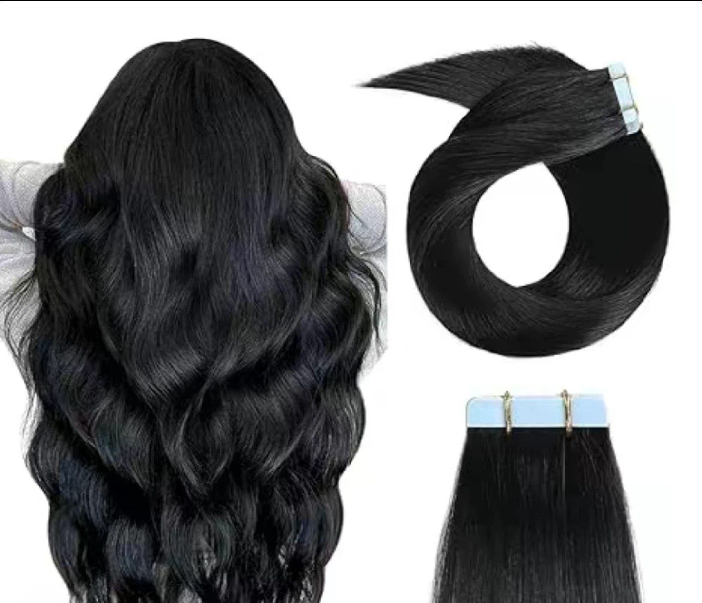 Black Tape in Hair Extensions