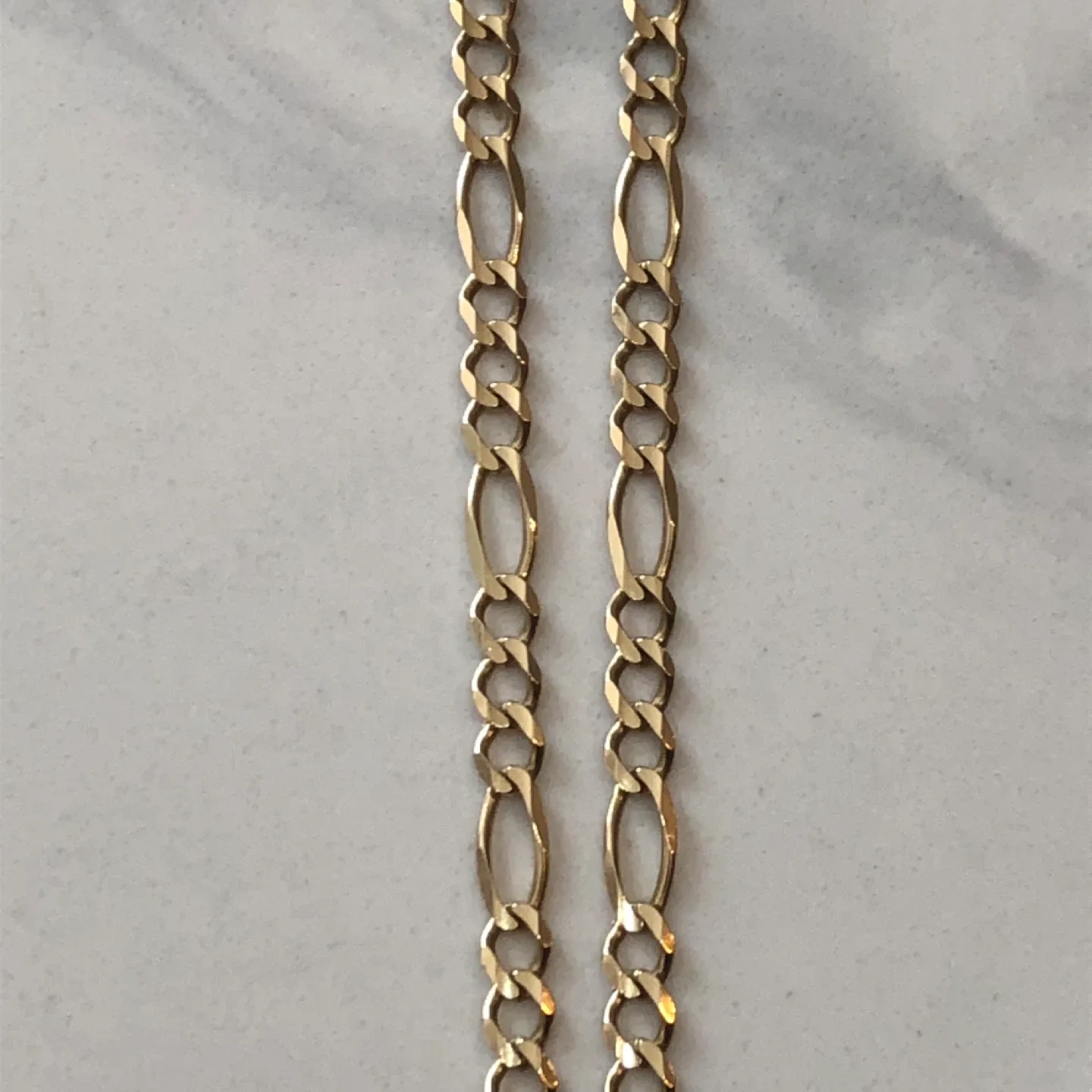 10K solid yellow Gold Figaro Chain thumbnail
