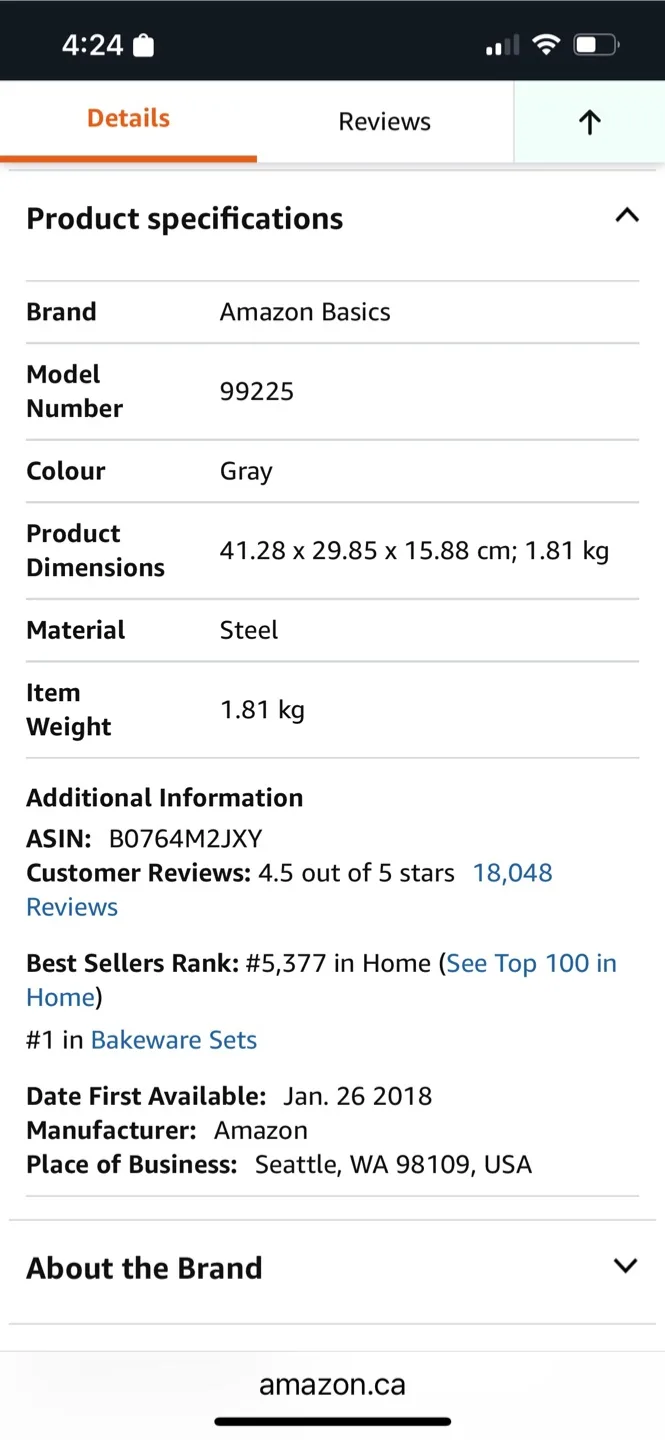 Amazon Basics 6-Piece Nonstick Bakeware Set - NEW image indicator(5)