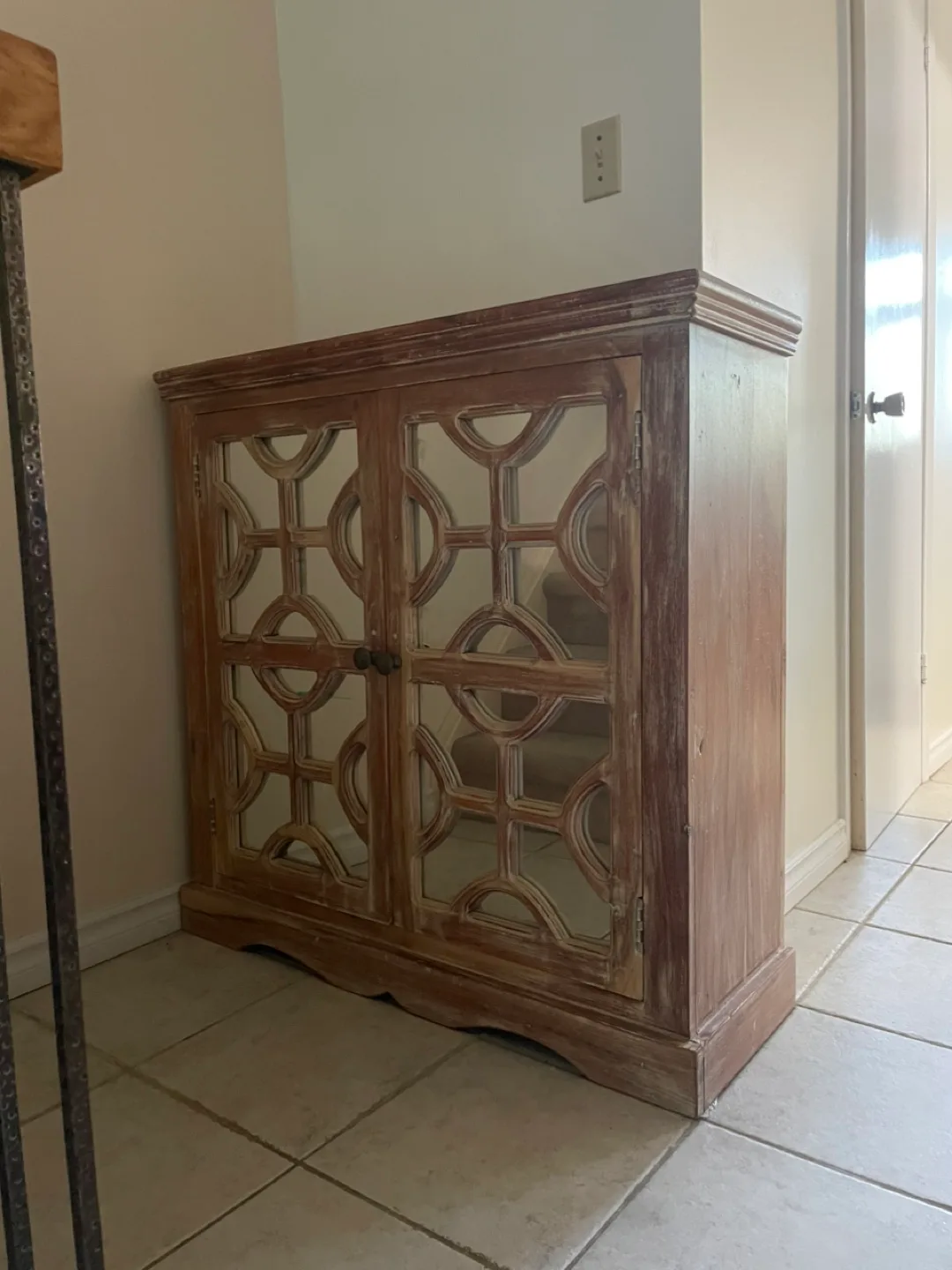 Wooden Cabinet with Mirrored Doors thumbnail