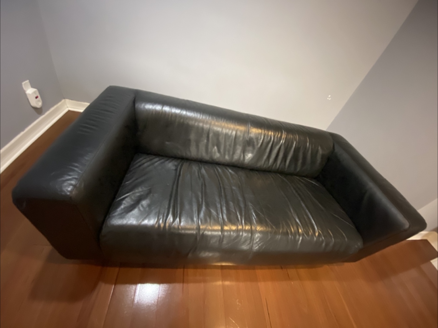 Black Leather Sofa - photo 2