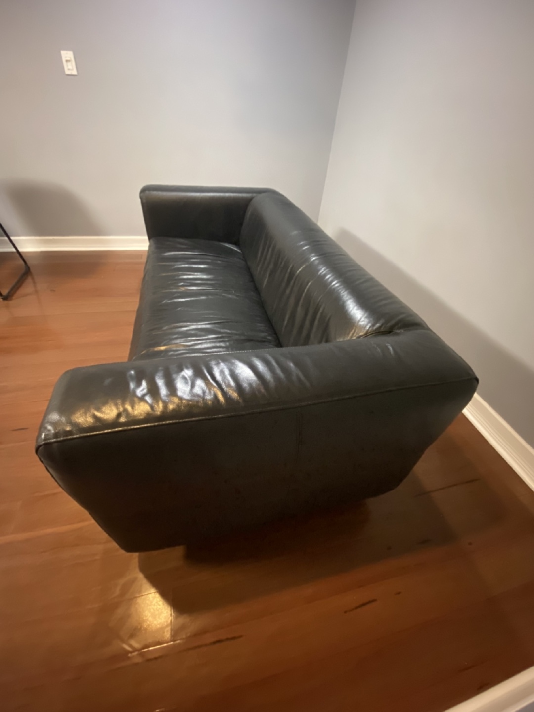 Black Leather Sofa - photo 3