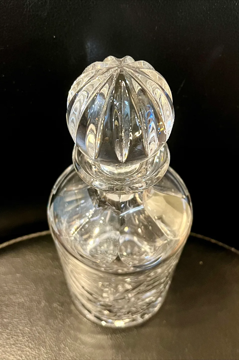 Vintage Hand Cut pinwheel Crystal Decanter image indicator(2)