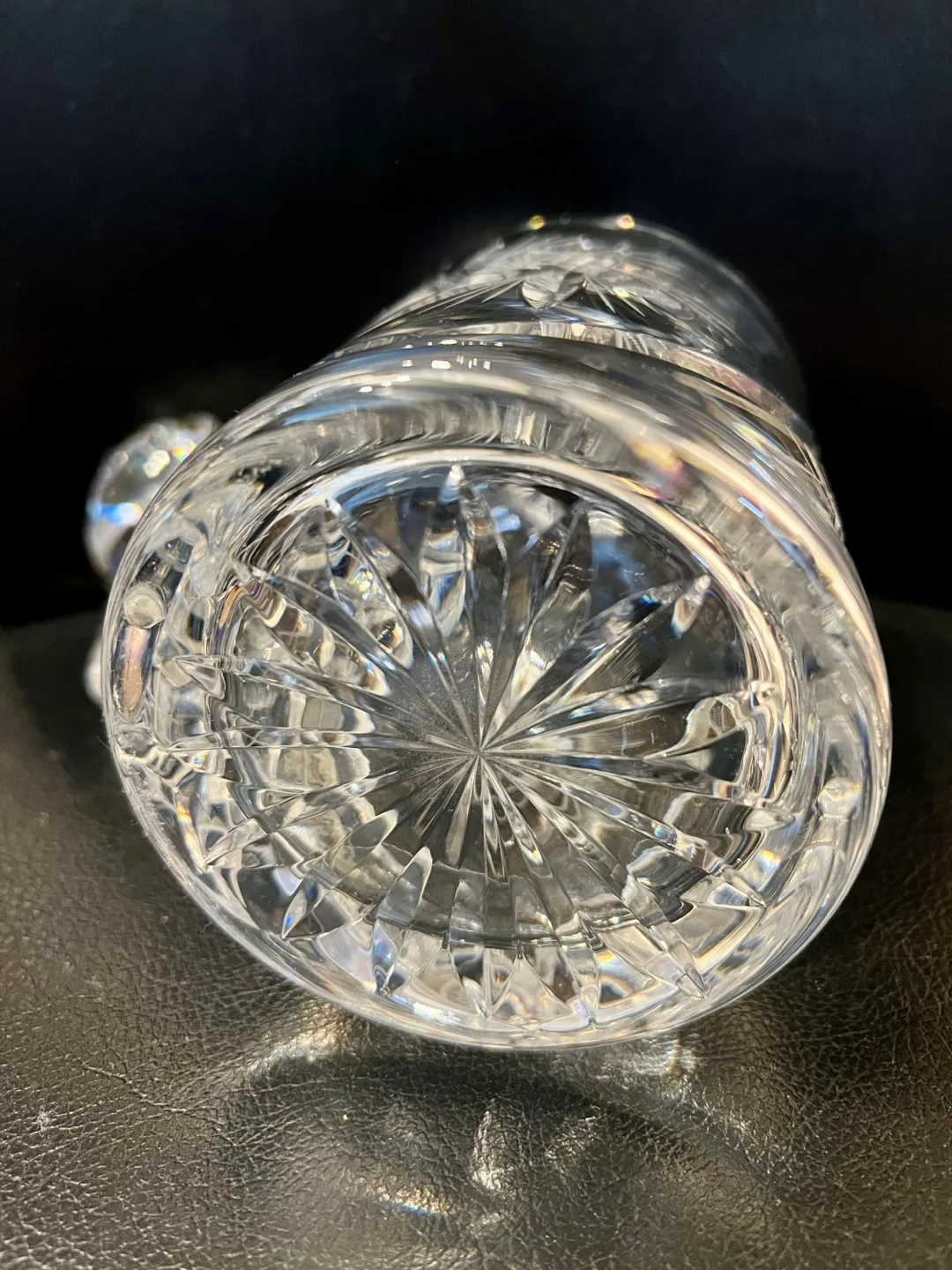 Vintage Hand Cut pinwheel Crystal Decanter image indicator(6)