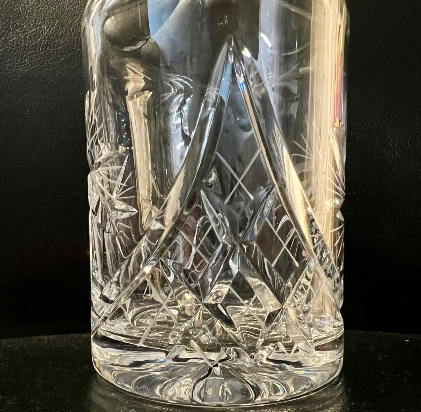 Vintage Hand Cut pinwheel Crystal Decanter image indicator(8)