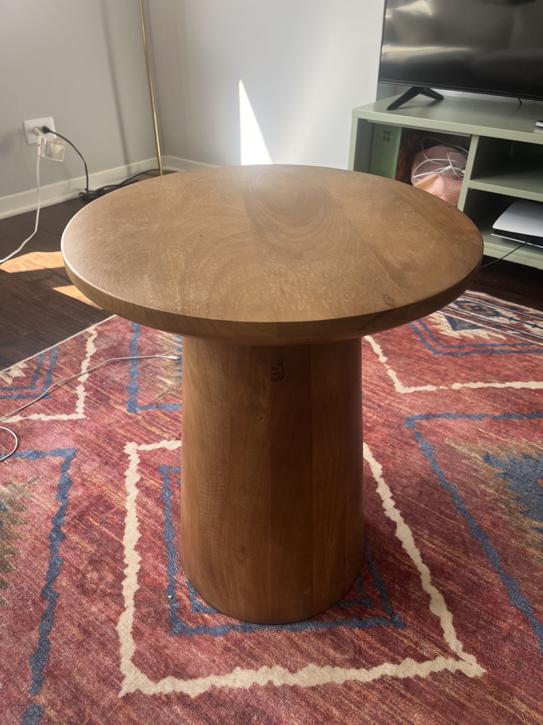 Wood Round Side Table