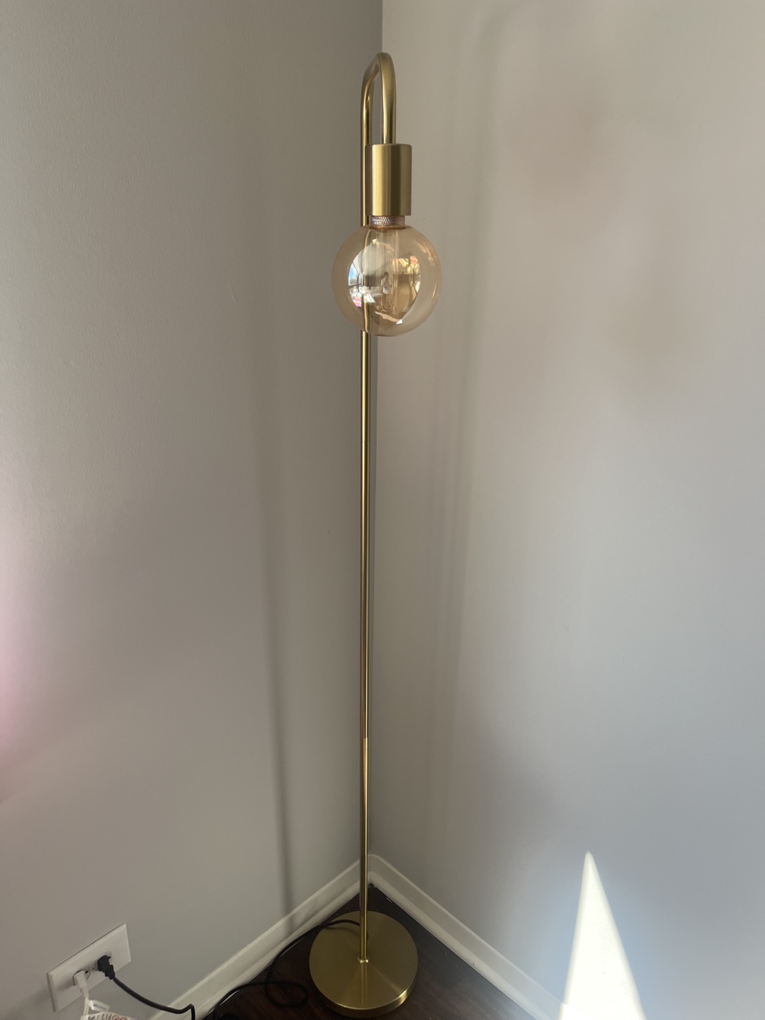 Gold Floor Lamp with Globe Shade