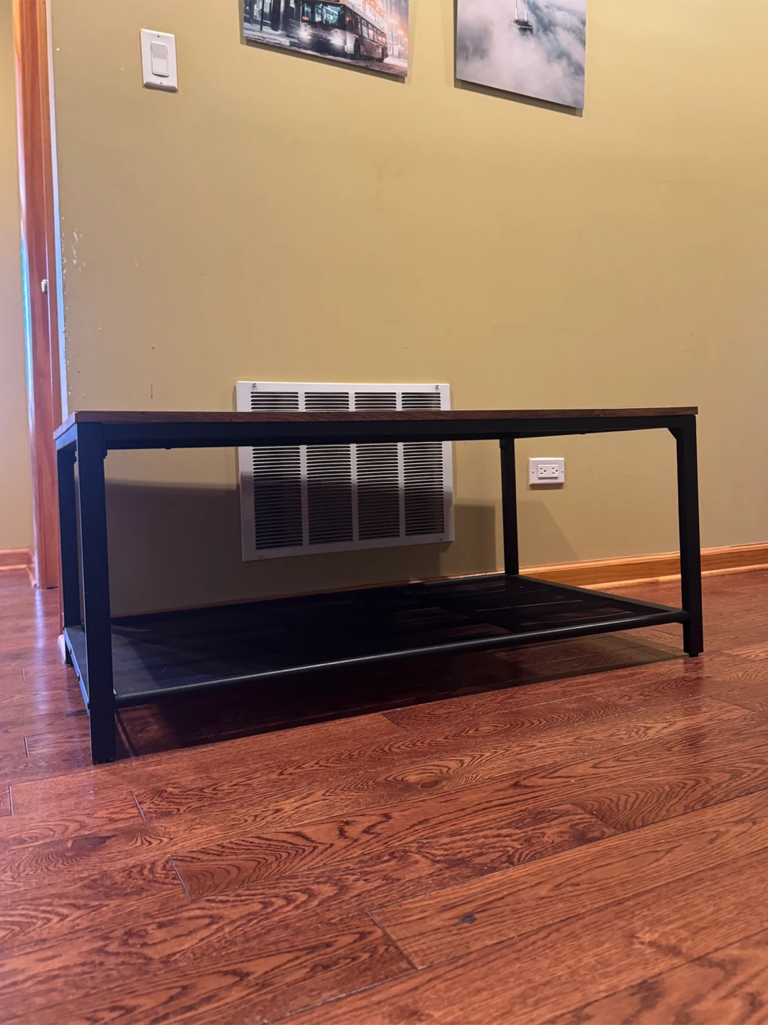 Coffee Table with Shelf - Brown & Black