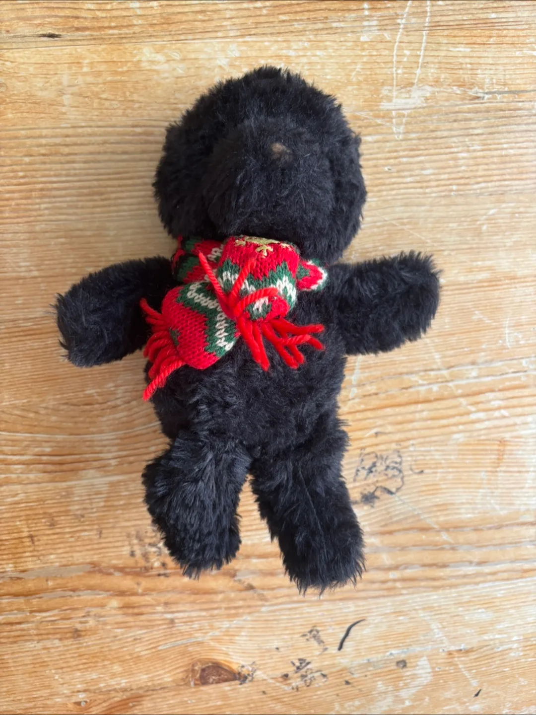 Black Bear Plush Toy with Scarf thumbnail