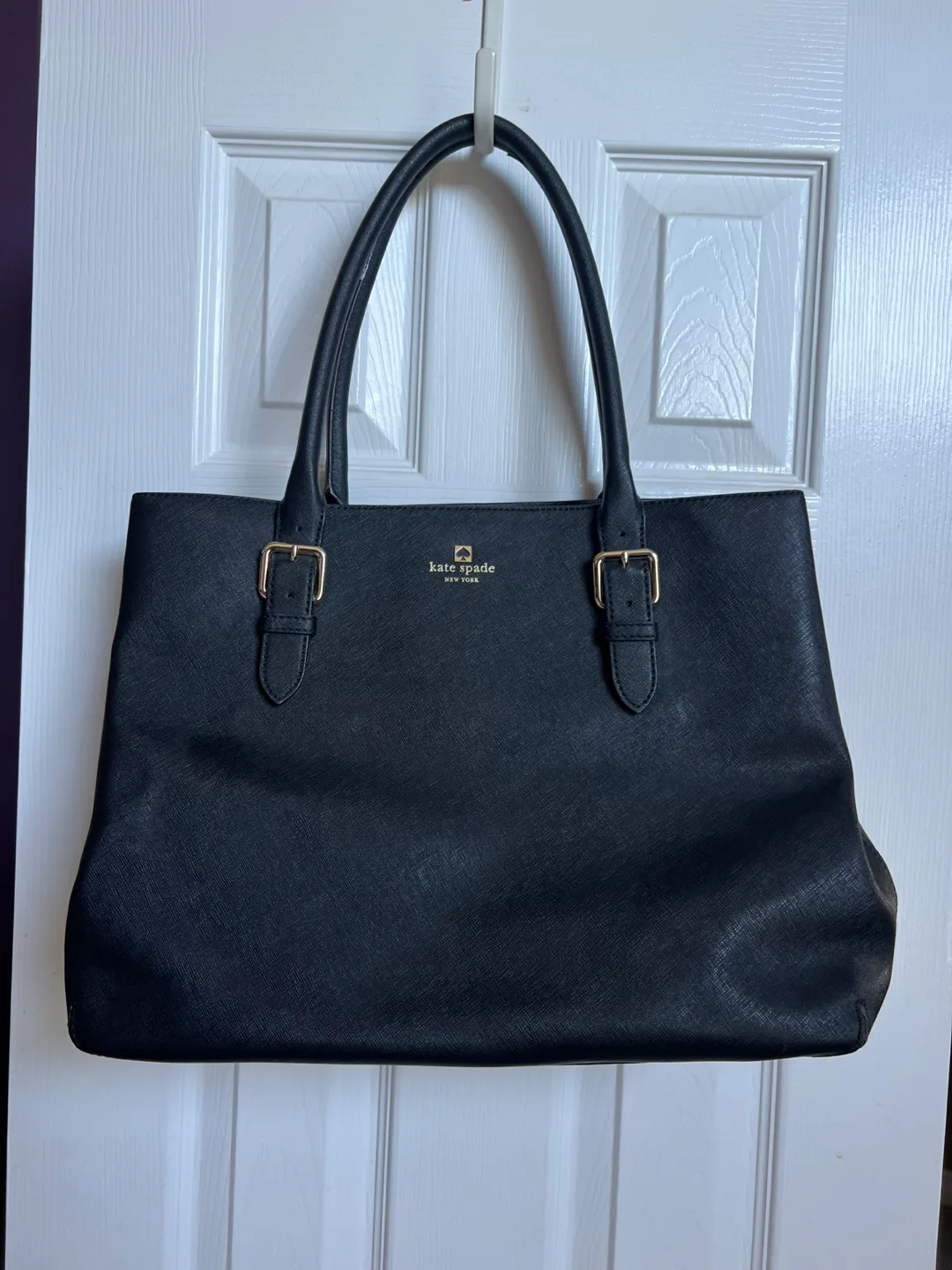 Kate Spade Black Leather Tote Bag thumbnail