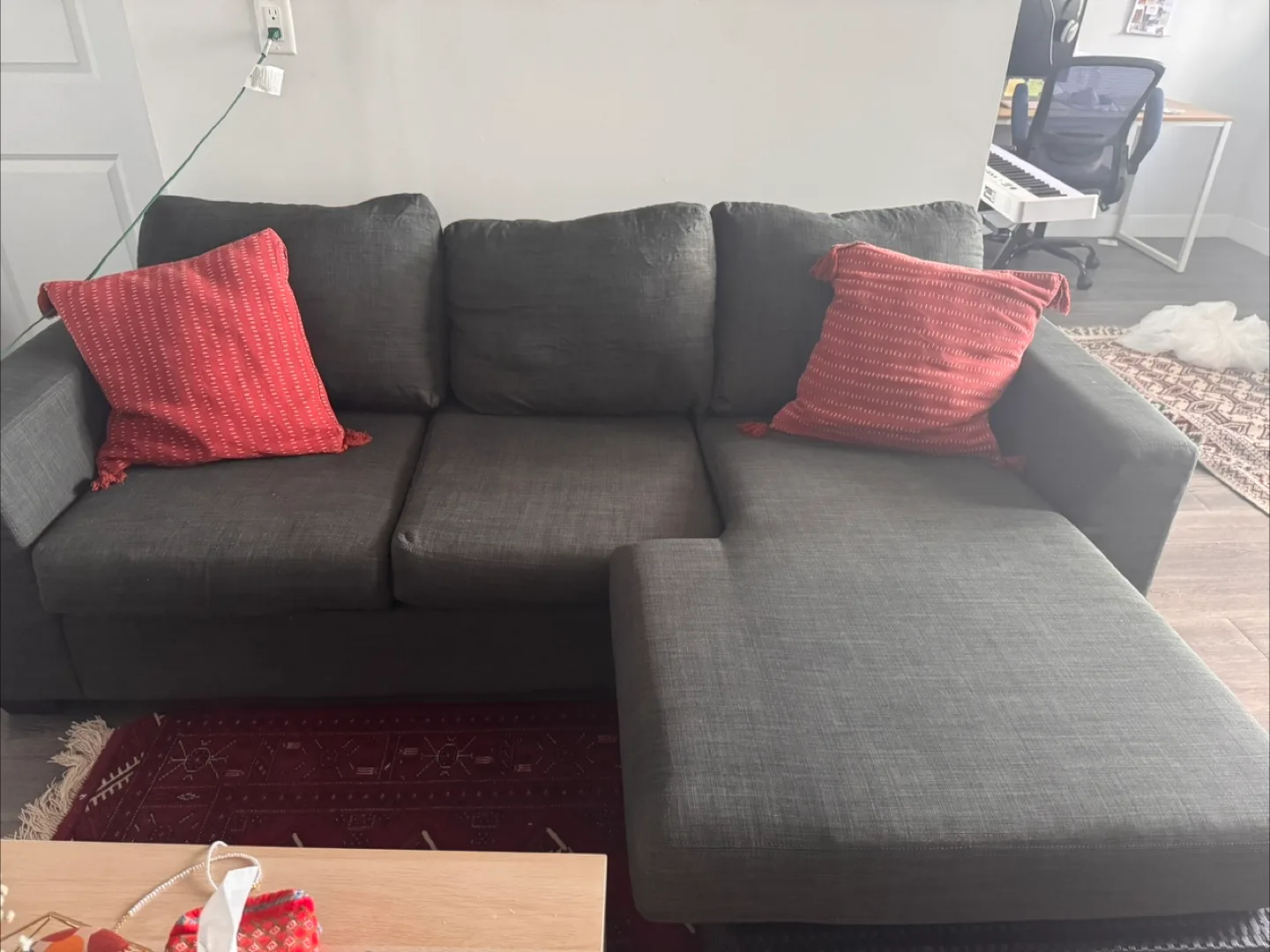 Bricks Dark Grey Sectional Sofa with Chaise image indicator(2)