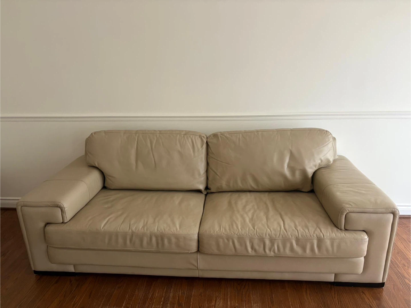 Beige Leather Loveseat Sofas