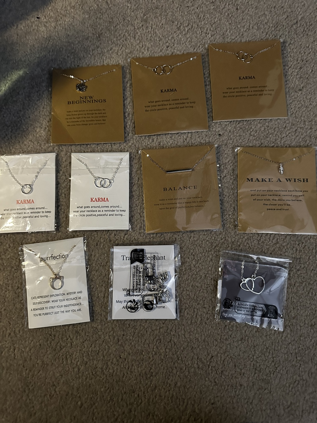 New Necklaces: New Beginnings, Karma, Balance, Make a Wish