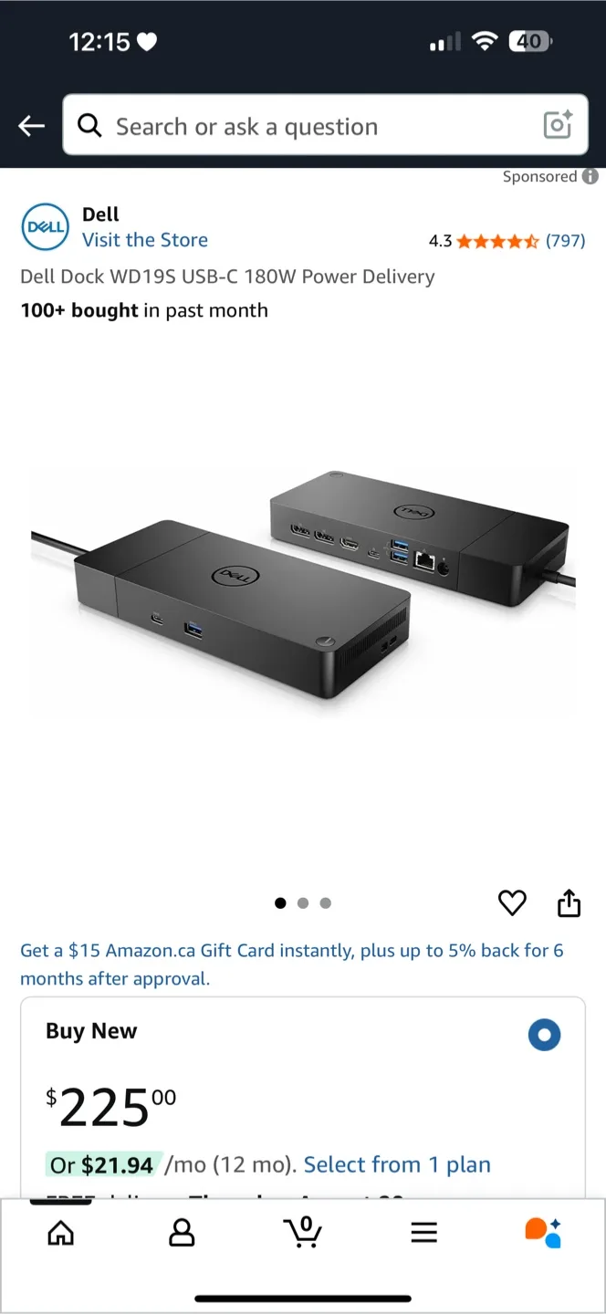 New Dell Dock WD19S USB-C 180W Power Delivery thumbnail