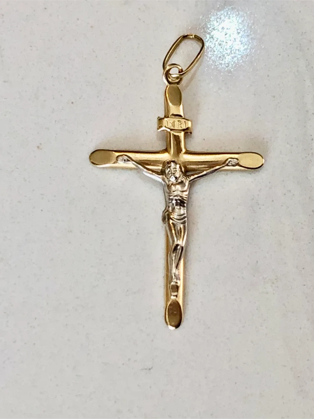 14k solid Gold Cross Pendant thumbnail