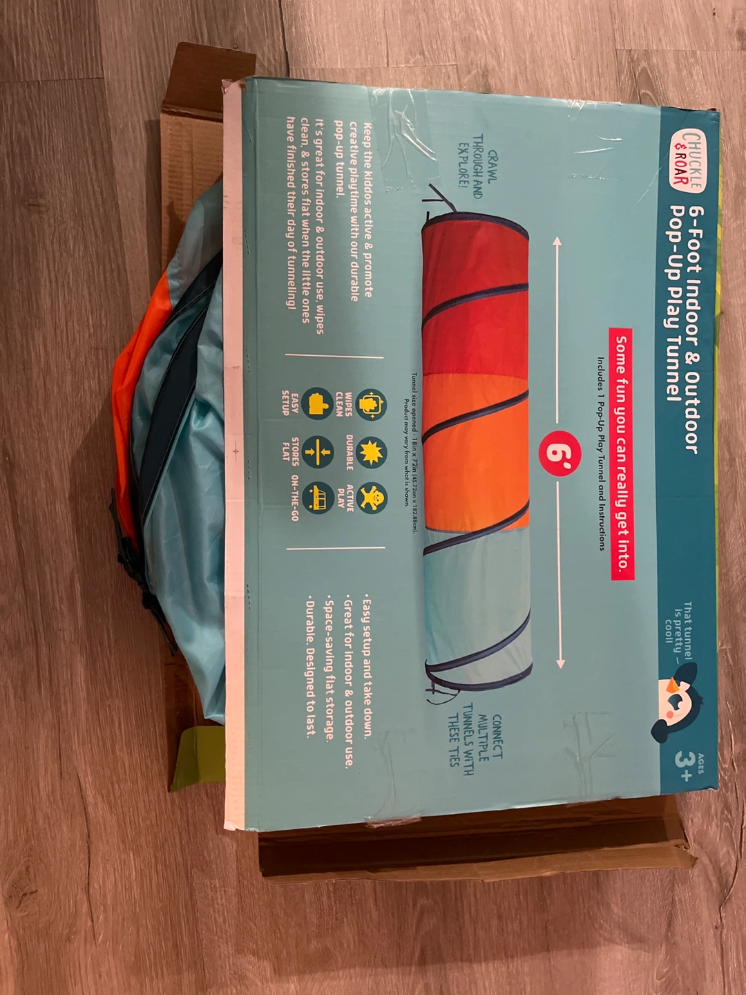 Chuckie & Roar 6-Foot Pop-Up Play Tunnel - New - photo 2