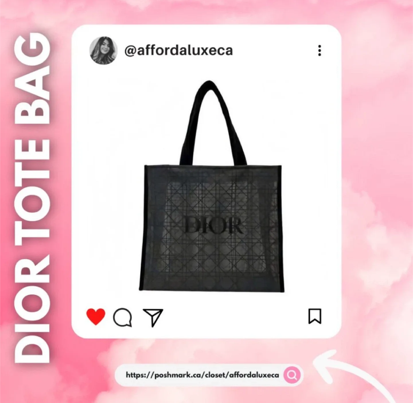 ORIGINAL DIOR BLACK MESH TOTE BAG thumbnail
