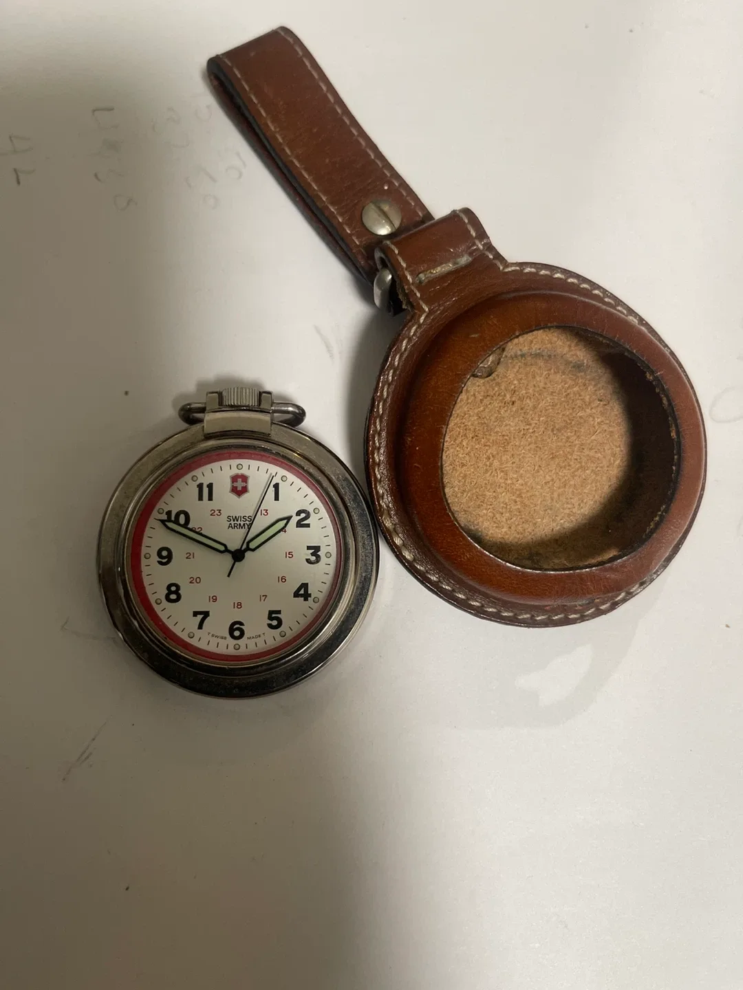 Swiss Army Pocket Watch with Leather Case image indicator(3)